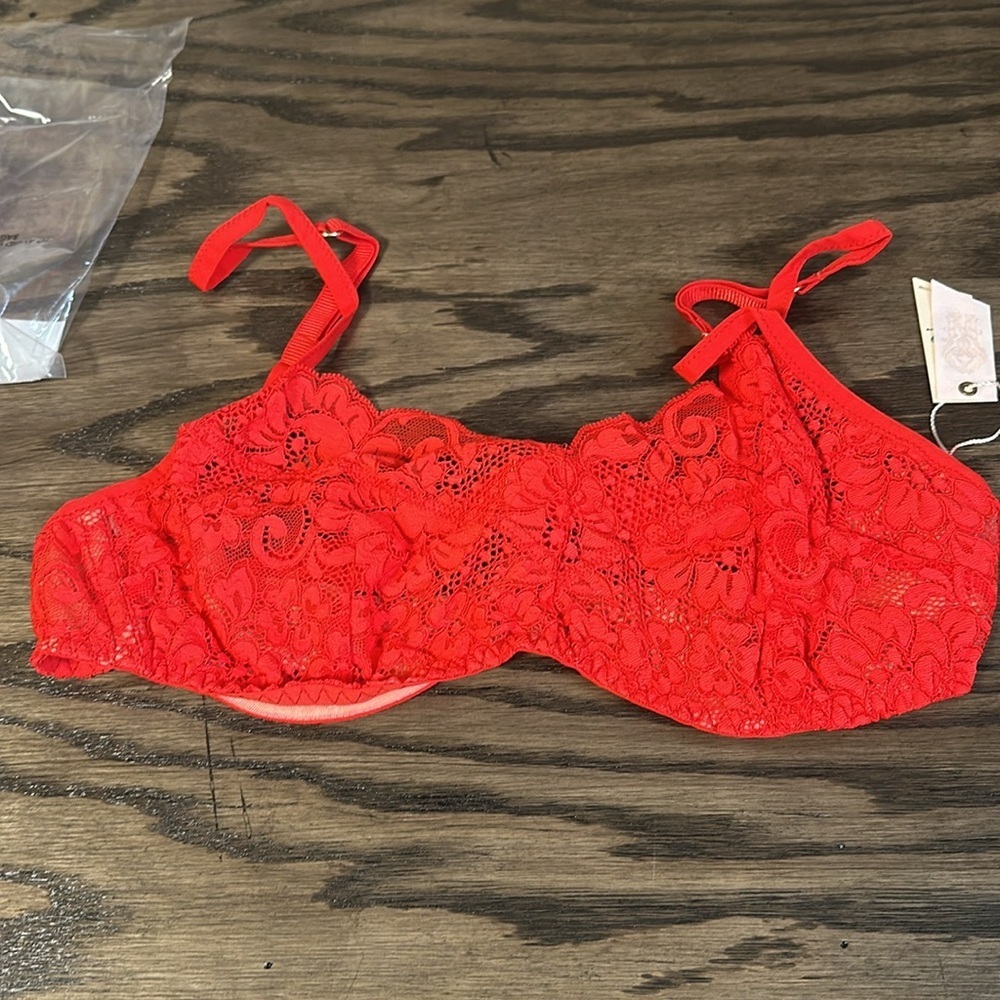 HAH By Free People Hook Up Bra - Blood Orange